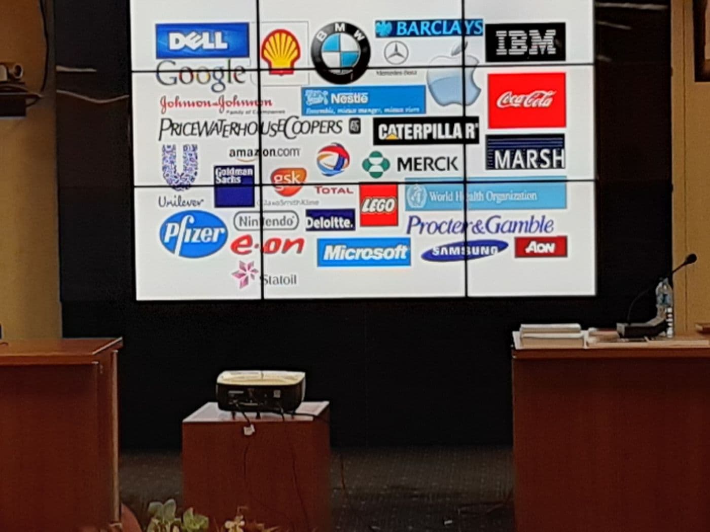 Screens showing the logos of organisations that use Palisade software