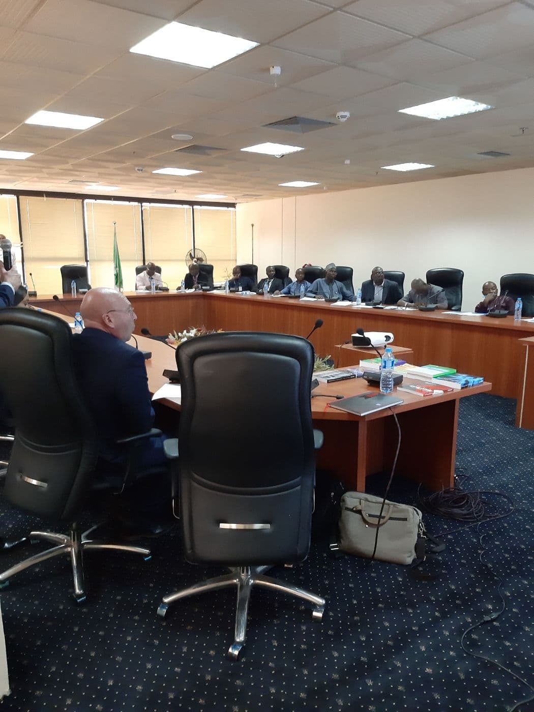 The conference room set up before a session